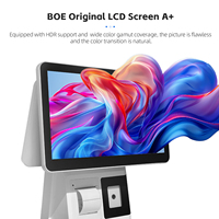 Caisse enregistreuse tactile capacitive double écran Leiling 15,6+11,6 pouces Windows POS, Intel Core I5 4ème génération, 8 Go de RAM, 128 Go de SSD, Wi-Fi 6