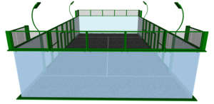 Conjunto Completo de Pista de Pádel con Techo, Solución Integral para Pista de Pádel Móvil Suspendida - Product Image 2