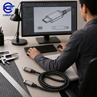 Câble USB C vers USB C 100W tressé avec coque métallique, fabrication OEM ODM LUNG KAY, câble de charge professionnel de qualité supérieure pour ordinateur portable et téléphone