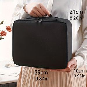 Portable PU Leather Cosmetic Bag Large Capacity Travel <b>Makeup</b> Organizer with Dividers - Product Image 3