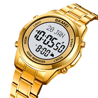 Horloge Azan SKMEI 2097, Montre Digitale de Prière Musulmane Adhan Alfajr Qibla pour Hommes, Montre-Bracelet Religieuse