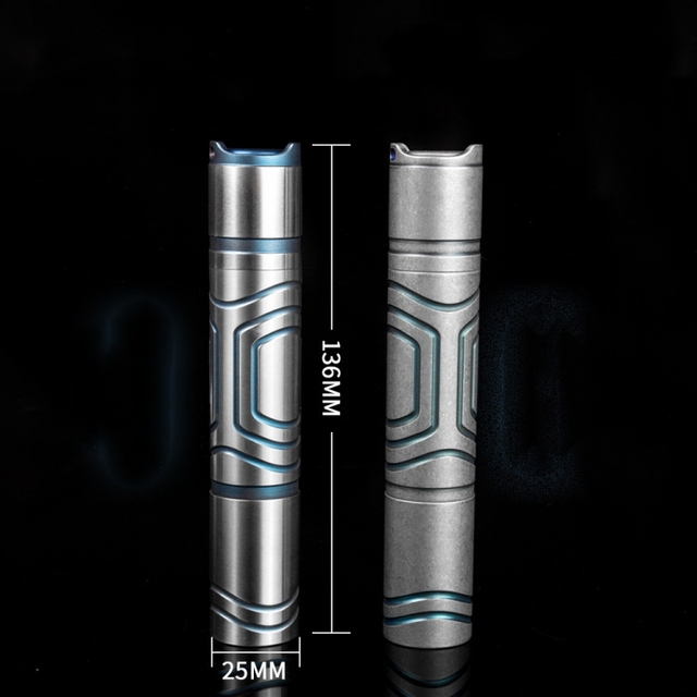 LED Titanium Flashlight USB Rechargeable Outdoor Light Source LED Emergency Light Torch Long Range Searching Lamp Portable Torch