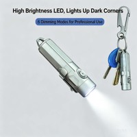 Lampe torche en alliage de titane avec lumière tricolore, portable pour l'extérieur, petite lampe torche porte-clés, lumière de détection personnalisable