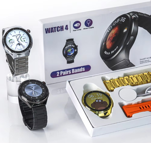 Bán buôn BT cuộc gọi Vòng đeo tay thông minh thể thao Phụ Nữ Smartwatch Android Vàng người đàn ông sang trọng dây đeo thép smartwatches watch4 Pro - Product Image 6