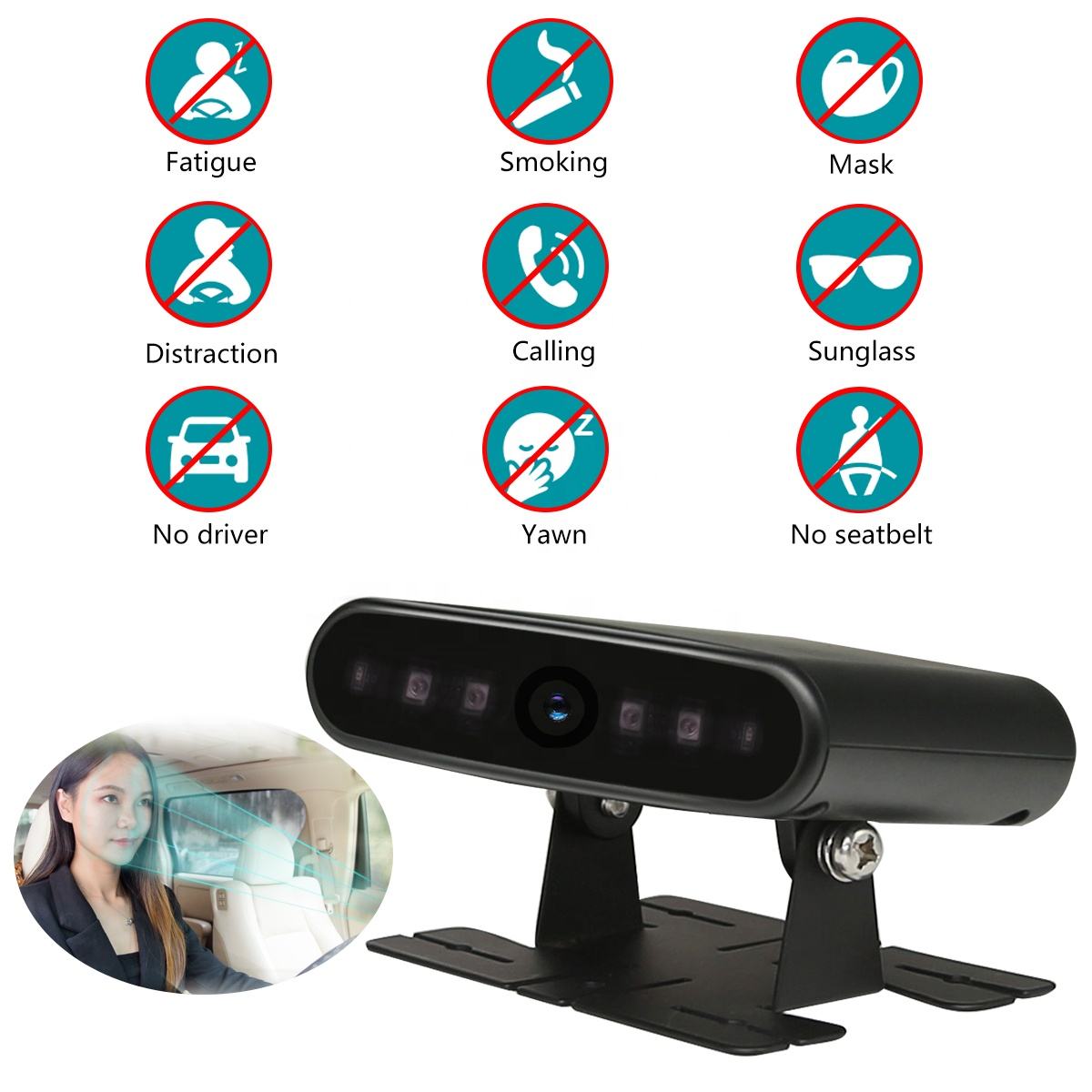 KIMISS Car Fatic Warning Alarm Device Safe Driving Alert Face Reading