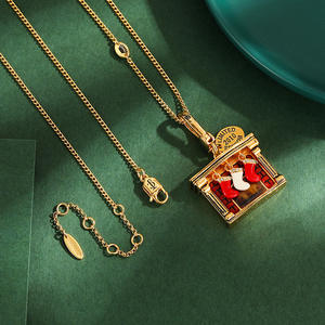 Collar <span class=keywords><strong>colgante</strong></span> vintage esmaltado con diseño de <span class=keywords><strong>chimenea</strong></span> - Product Image 1