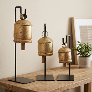 Carillon éolien rond en fer plaqué or peint de style antique, ornement suspendu par Lord pour la décoration intérieure - Product Image 2