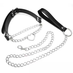 <span class=keywords><strong>Collier</strong></span> en cuir PU <span class=keywords><strong>collier</strong></span> chaîne en métal <span class=keywords><strong>laisse</strong></span> <span class=keywords><strong>collier</strong></span> d'amour adulte - Product Image 1