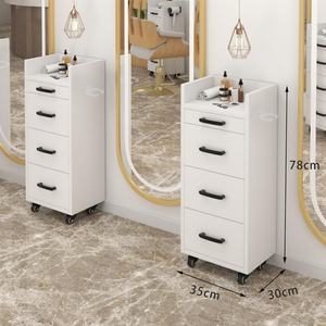 Chariot de salon de coiffure en bois moderne simple de haute qualité en gros avec 4 roues pour meubles de salon commerciaux - Product Image 3