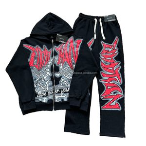 Offre Spéciale – Ensemble de Hoodies Oversize Hip-Hop Imprimés Graphiques en Coton Lourd de Qualité Supérieure pour Hommes – Collection Emotions Mixtes - Product Image 3