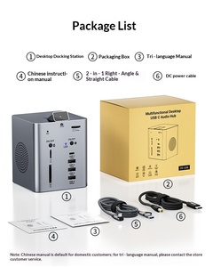 Nueva Estación de Acoplamiento Tipo C Super Patentada para Escritorio con Cámara de <span class=keywords><strong>200W</strong></span>, Doble Canal para Altavoz, 10 Puertos USB 3.0 con Altavoz - Product Image 5