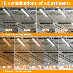 Stock en EU US 4ft 60W 3000K-6500K Puissance 5CCT Sélectionnable IP65 Garage LED Tri-Proof Light - Product Image 6