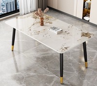 Ensemble de table à manger en pierre frittée de style nordique luxueux, mobilier de salle à manger moderne et simple pour la maison