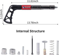 Kit de pistolet à clous manuel en acier inoxydable à haute pénétration, 5 vitesses, ODM, pour usage industriel/DIY, construction, plaque d'acier de 3 mm