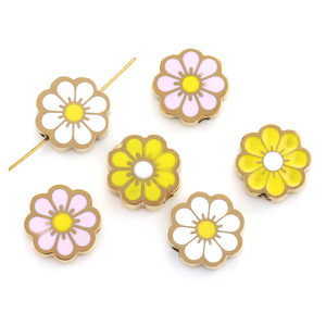 Daisy Beads Stainless Steel Colorful Flower <b>Spacer</b> Beads For DIY Jewelry Making Bracelets Necklaces Accessories - Product Image 1