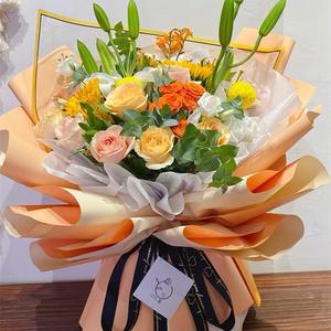 20 hojas de flores coreanas, ramo de flores impermeable, papel de regalo, bordes transparentes, papel sintético recubierto de PVC - Product Image 5