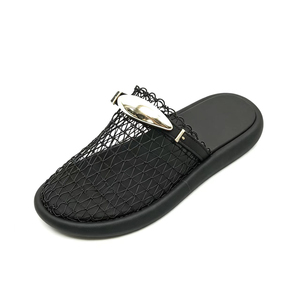 Sandali con Zeppa <span class=keywords><strong>Eleganti</strong></span> Estivi con Suola in Gomma e Tacco Spesso, Ciabatte da <span class=keywords><strong>Donna</strong></span> con Punta Aperta in Rete - Vendita Calda - Product Image 4