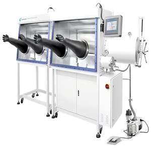 Boîte à gants simple face à double station avec chambre de transition pour l'eau et l'oxygène pour la recherche sur les matériaux des batteries au lithium - Product Image 1