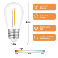 Décoration extérieure en plastique incassable e26/27 S14 ampoule LED à filament pour guirlande lumineuse de patio