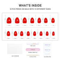 Vente en gros sur mesure Ensemble de presse pour ongles en acrylique doux de style français Ongles artificiels faits à la main Fournisseur de faux ongles