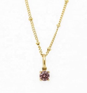 Collar de Diamantes con Piedra de Nacimiento, Plata de Ley 925, Collar Personalizado del Mes, Joyería Sencilla a Juego en Rojo Granada, Regalo - Product Image 4