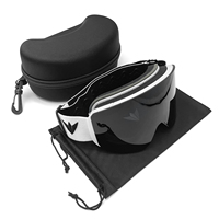 Dilupu Lunettes de ski magnétiques professionnelles pour adultes, lunettes de snowboard, UV400, anti-buée, miroir, sangle réglable, lunettes de sport