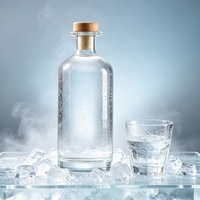 Bouteille vide de 100 ml en verre transparent en forme de mini pyramide pour vodka, gin, whisky, brandy, rhum, tequila, liqueur, spiritueux, avec bouchon