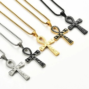 Stainless Steel Ankh <b>Cross</b> <b>Pendant</b> Necklace Retro Ancient Egyptian Symbol of Life <b>Cross</b> Necklaces Amulet Jewelry For <b>Men</b> Women - Product Image 6