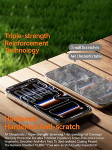 Protection d'écran en verre trempé anti-reflet Benks AR pour iPhone 15/16/17 Series, film de couverture intégrale dureté 9H - Product Image 2