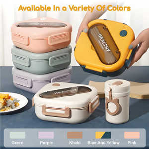 Xách tay Trọng lượng nhẹ nhựa Bento container bền Hộp Ăn Trưa cho du lịch trường học & làm việc lưu trữ thực phẩm & container - Product Image 4