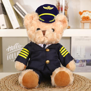 Boneka kustom untuk <span class=keywords><strong>Pilot</strong></span> boneka beruang Teddy pesawat lucu hadiah mainan hewan terbaik untuk anak-anak PP katun mengisi beruang mewah - Product Image 6