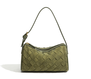 Hot Selling Woven Suede Lightweight Durable Zipper Closure Trendy Women's Shoulder Crossbody Clutch Small Bag - Product Image 2