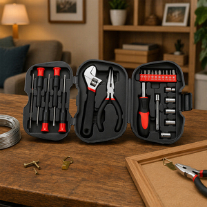 Juego de Herramientas Manuales de 24 Piezas con Estuche Plegable, Incluye Alicates, Destornilladores, Juego de Llaves de Tubo y Alicates de Punta Larga para Reparaciones Domésticas - Product Image 4