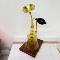 Botol Parfum Kuningan 300ml, Botol Uji Minyak Esensial Aroma Kopi, Alat Pamer Aroma Parfum Kuningan, Botol Parfum Segitiga