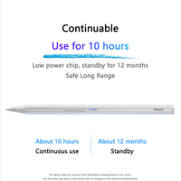 Stylet universel pour IPad/Lenovo/Huawei/Samsung/XES/BBK-Batterie 80H, sans Bluetooth, pour notes/étude/bureau (noir/blanc)