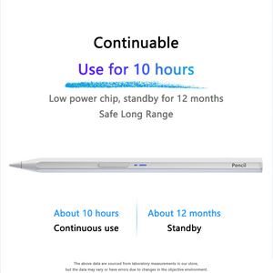 Lápiz óptico universal para <span class=keywords><strong>IPad</strong></span>/Lenovo/Huawei/Samsung/XES/BBK-Batería 80H, sin Bluetooth, para notas/estudio/oficina (negro/blanco) - Product Image 2