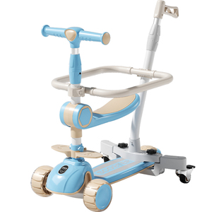 Scooter de 3 ruedas de 1,6 años para niños, carro de mano de plástico de aluminio plegable, <span class=keywords><strong>carrito</strong></span> de bebé montable moderno de lujo para montar al aire libre - Product Image 4