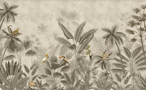 Papier peint <span class=keywords><strong>mural</strong></span> imperméable sans couture, forêt tropicale, plantes et <span class=keywords><strong>animaux</strong></span>, <span class=keywords><strong>autocollant</strong></span> <span class=keywords><strong>mural</strong></span> pour la décoration des murs des hôpitaux et des centres commerciaux - Product Image 3