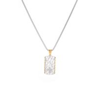 Collier pendentif personnalisé de style militaire rétro à clous croisés pour hommes