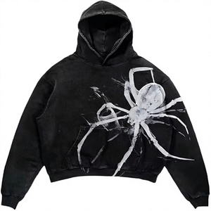Sudadera con Capucha para Hombre, Estampado de Araña, 100% Algodón, Tejido de Punto, Estilo Casual Otoñal, Corte Regular, Diseño con Logotipo Frontal y Bolsillo - Product Image 3
