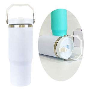Paquete de 25 Botellas de Agua con Pajita Abatible de 30 oz, Blancas, para Sublimación, Aptas para Bebidas Frías al Aire Libre - Product Image 3
