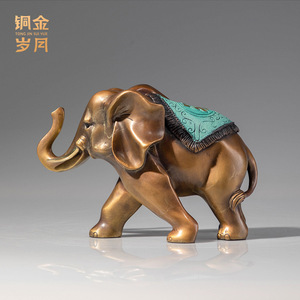 Copper Art Workshop Brass <b>Elephant</b> Ornament Feng Shui Desk Decor Office <b>Gift</b> Single Piece - Product Image 5