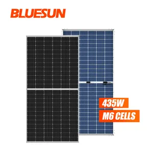Bluesun 2020 新款 435W半电池太阳能电池板 144 半电池Bifical太阳能电池板玻璃TUV认证与工厂价格