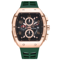 Montre Seiko à quartz multifonctionnelle de luxe pour homme, étanche, lumineuse, nouvelle, six aiguilles, bracelet en caoutchouc 44 mm, tendance, diffusion en direct