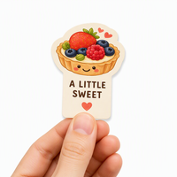 Autocollant d'étanchéité alimentaire mat personnalisé en PVC découpé à l'emporte-pièce, adhésif pour boîte de boulangerie et emballage cadeau avec impression de logo dessin animé Kawaii