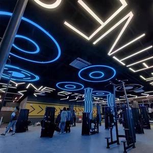 Lámpara colgante de oficina, accesorio <span class=keywords><strong>Ing</strong></span> moderno, anillo de araña grande lineal Circular, lámpara colgante redonda, círculo, techo Led - Product Image 1