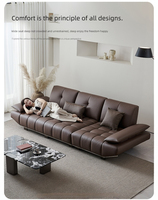 Canapé de Salon de Luxe Italien Style Minimaliste Siège Ultra-Large Amovible Réglage du Dossier Convertible Luxe Authentique