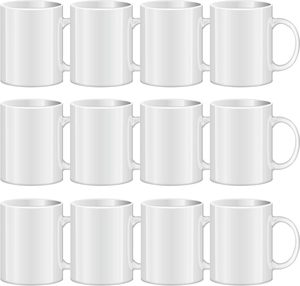 แก้วกาแฟเซรามิกขายส่ง แก้วกาแฟสีขาวสำหรับพิมพ์ลายแบบซับลิเมชั่น - Product Image 1