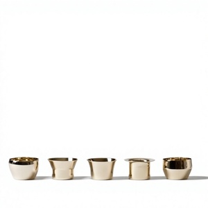 Stainless steel Modern Classic Tea Light Holders <b>Cup</b> Shape Gold Color Durable Home Decoration Candle Holders Set of Five - Product Image 1
