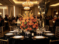 Bola de Flores de Rosa de Seda Personalizada de 30 cm - 80 cm, Bola de Rosas Naranja para Decoración de Centro de Mesa de Boda
